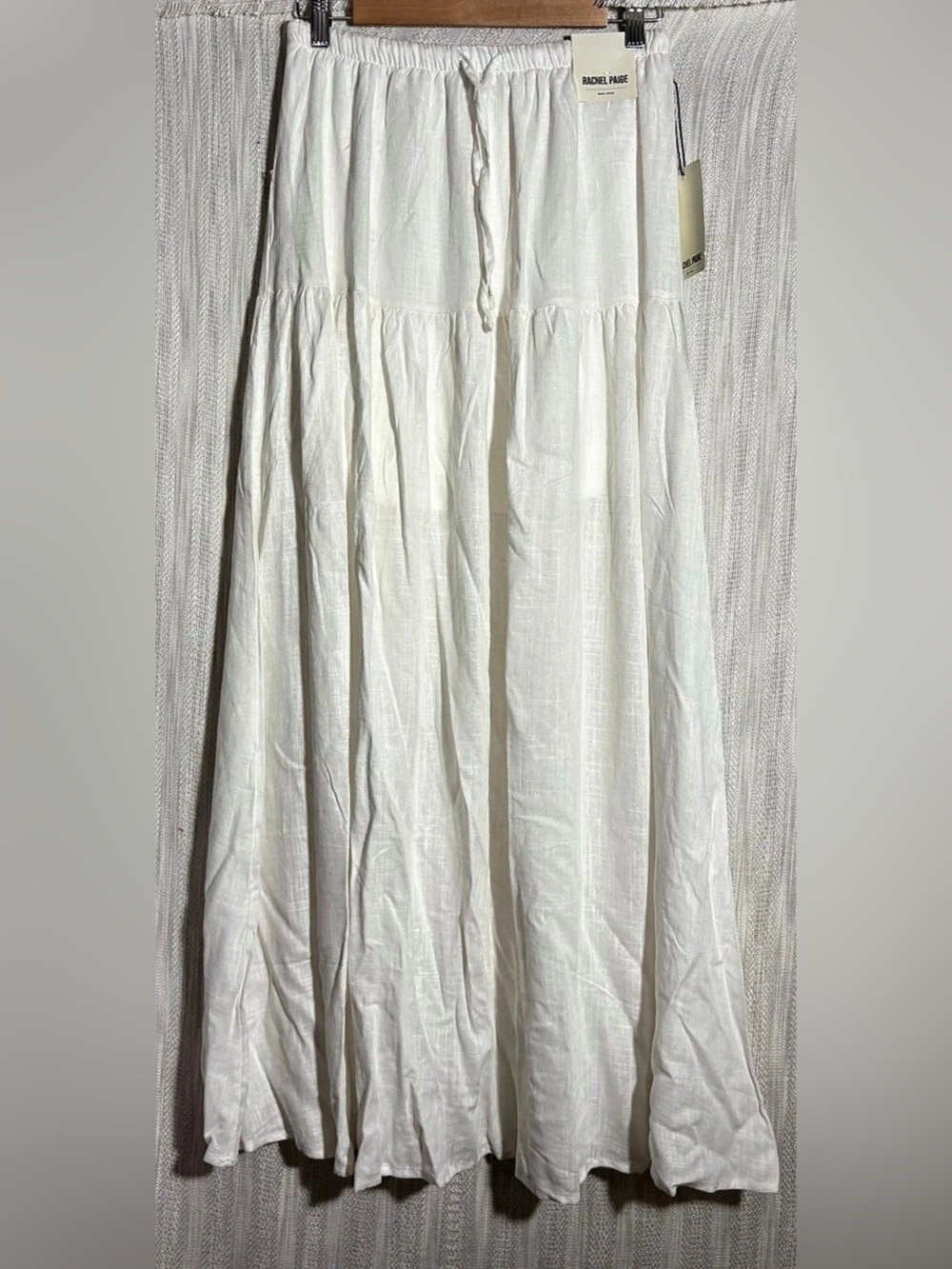 Rachel Paige White Linen-Blend Maxi Skirt Size Small NWT